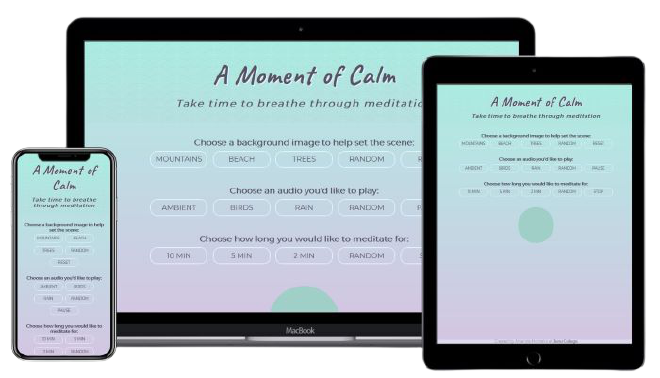 Preview of 'A Moment of Calm' website
