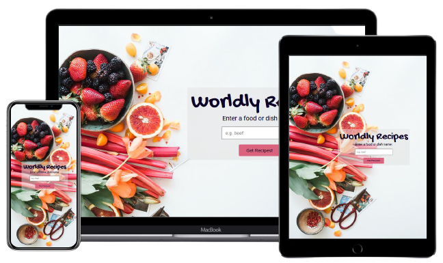 Preview of 'Worldly Recipes' website